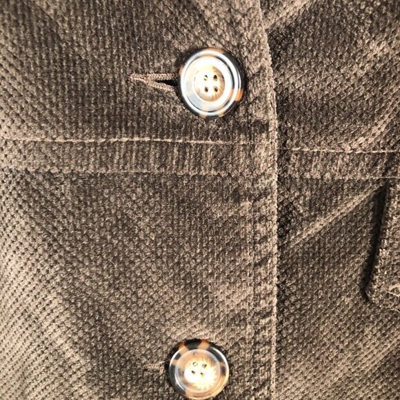 Saint Johns Bay Authentic Woman's Brown Corduroy Button Up Coat Adult Medium - Picture 12 of 16